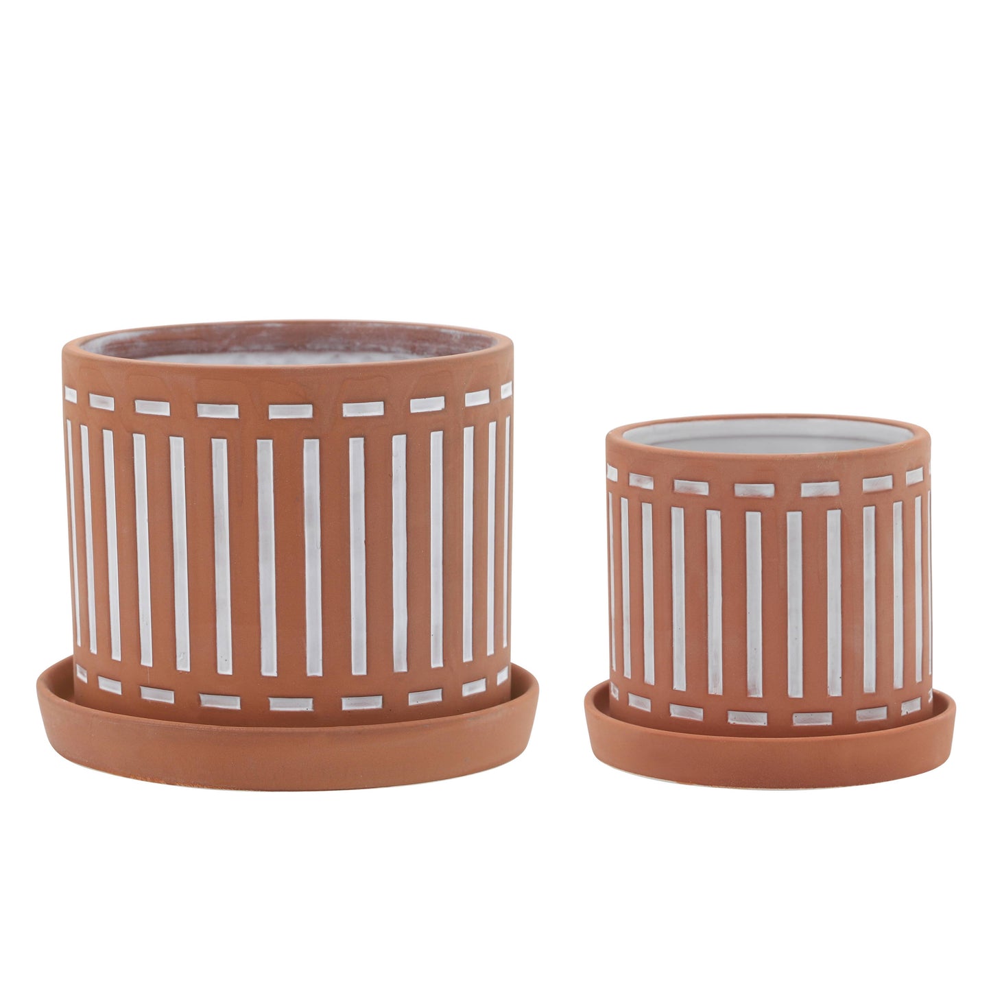Ceramic Cutout Saucers Planters Set of 2 - Orange, 6/8 in.