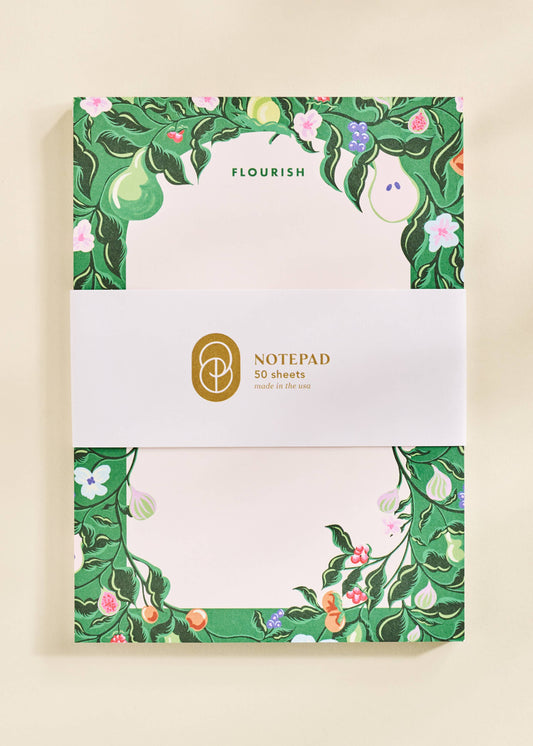 Flourish Blooming Fruits Illustrated Notepad | 50 Sheets