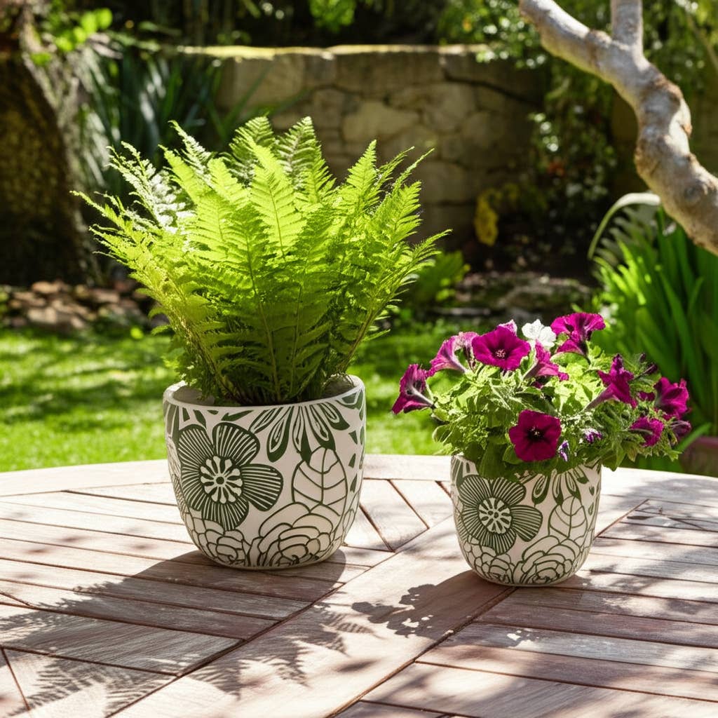 Ceramic Floral Power Planters