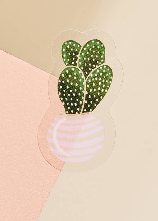 Cactus Mini Succulent Houseplant Transparent Sticker