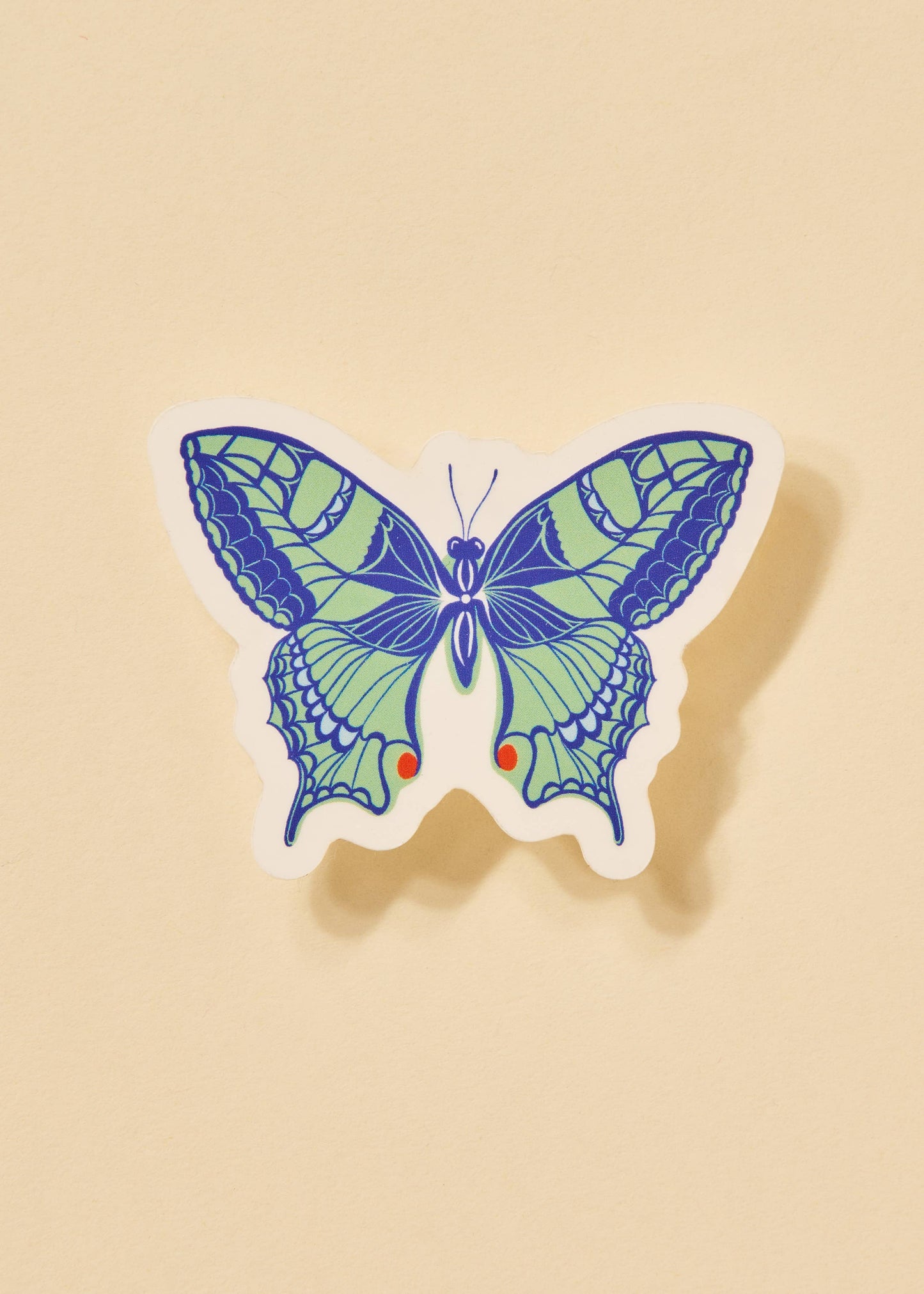 Blue Butterfly Clear Sticker