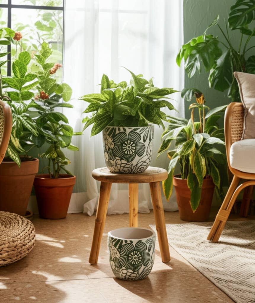 Ceramic Floral Power Planters