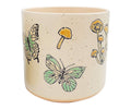 MUSHROOMS AND MOTHS PLANTER 6.5" , 5"/6.5" NESTED WITH 78155