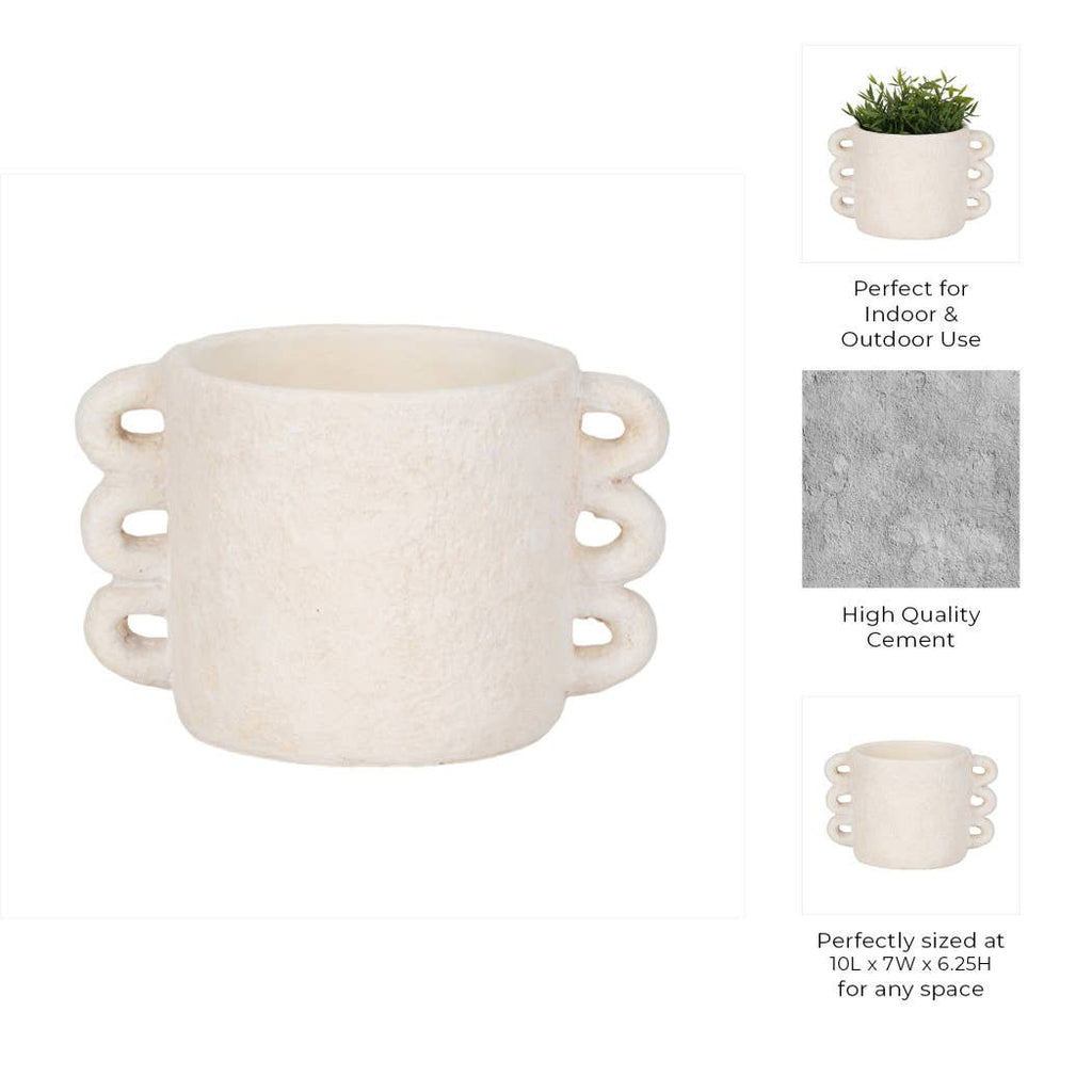 White Ceramic Round Multi-Loop Arch Handle
