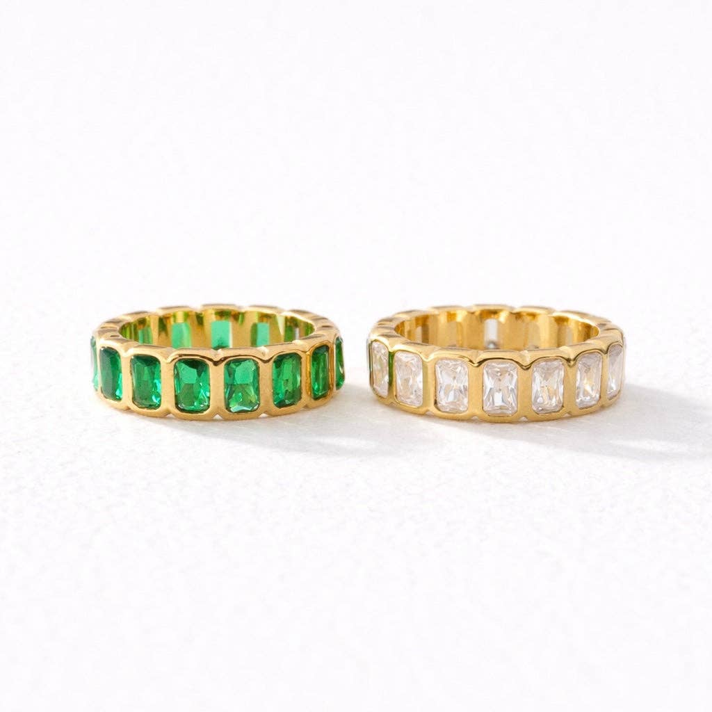 Emerald Cut Eternity Band