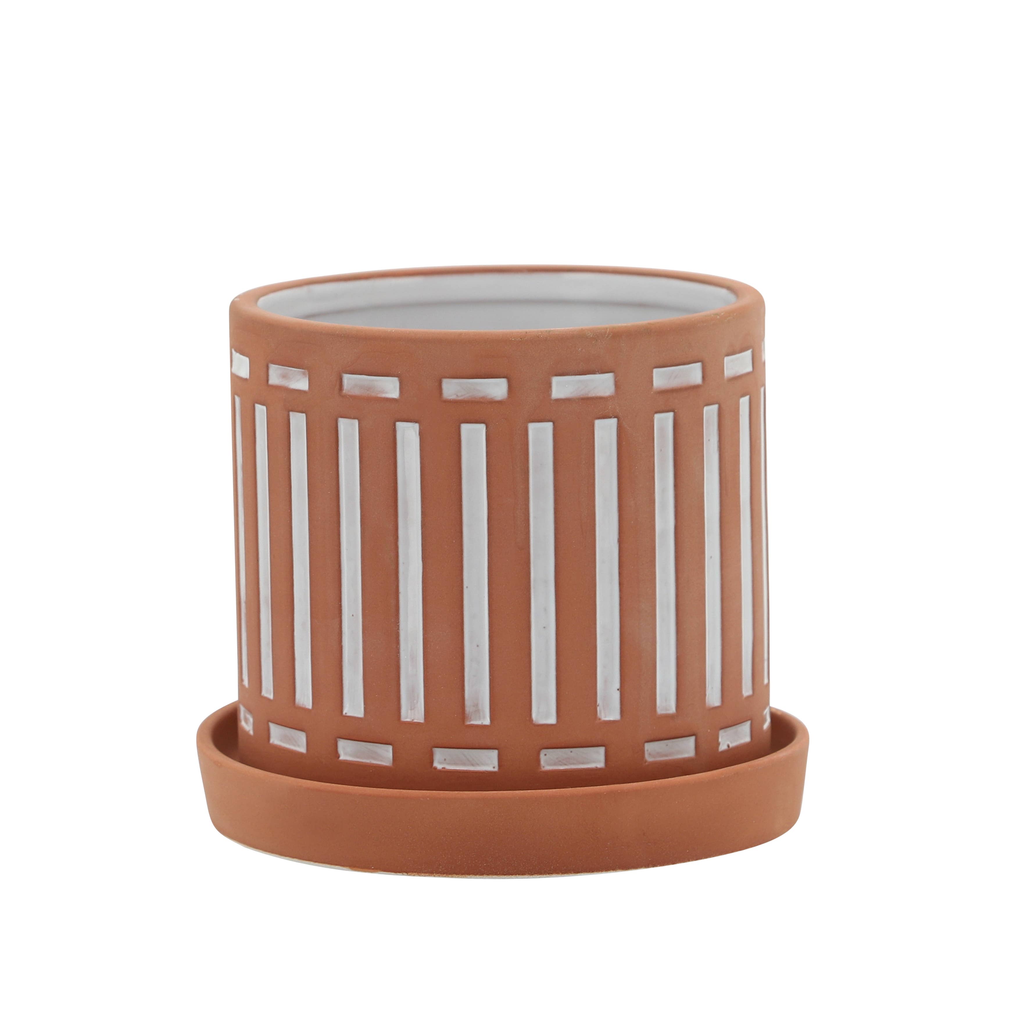 Ceramic Cutout Saucers Planters Set of 2 - Orange, 6/8 in.