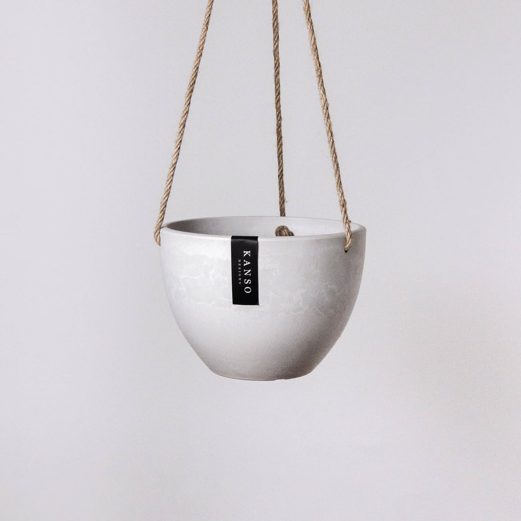 8" | 12" Signature Stone Hanging Planter Pot | 4 Colorways