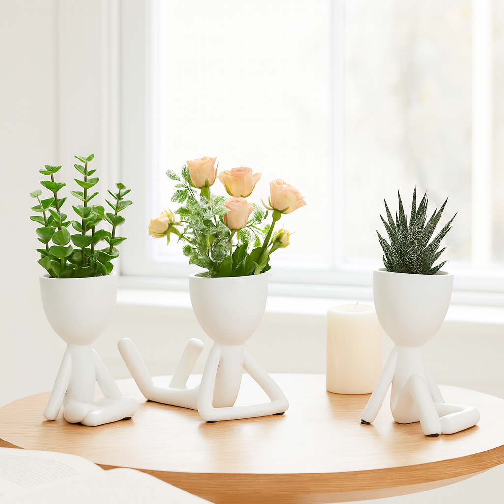 White Ceramic Sitting Humans