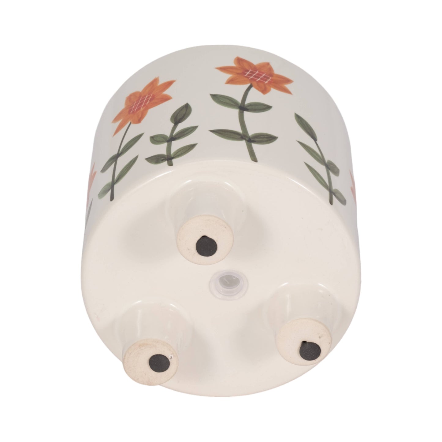 6 in. White Resin Footed Hand Painted Planter