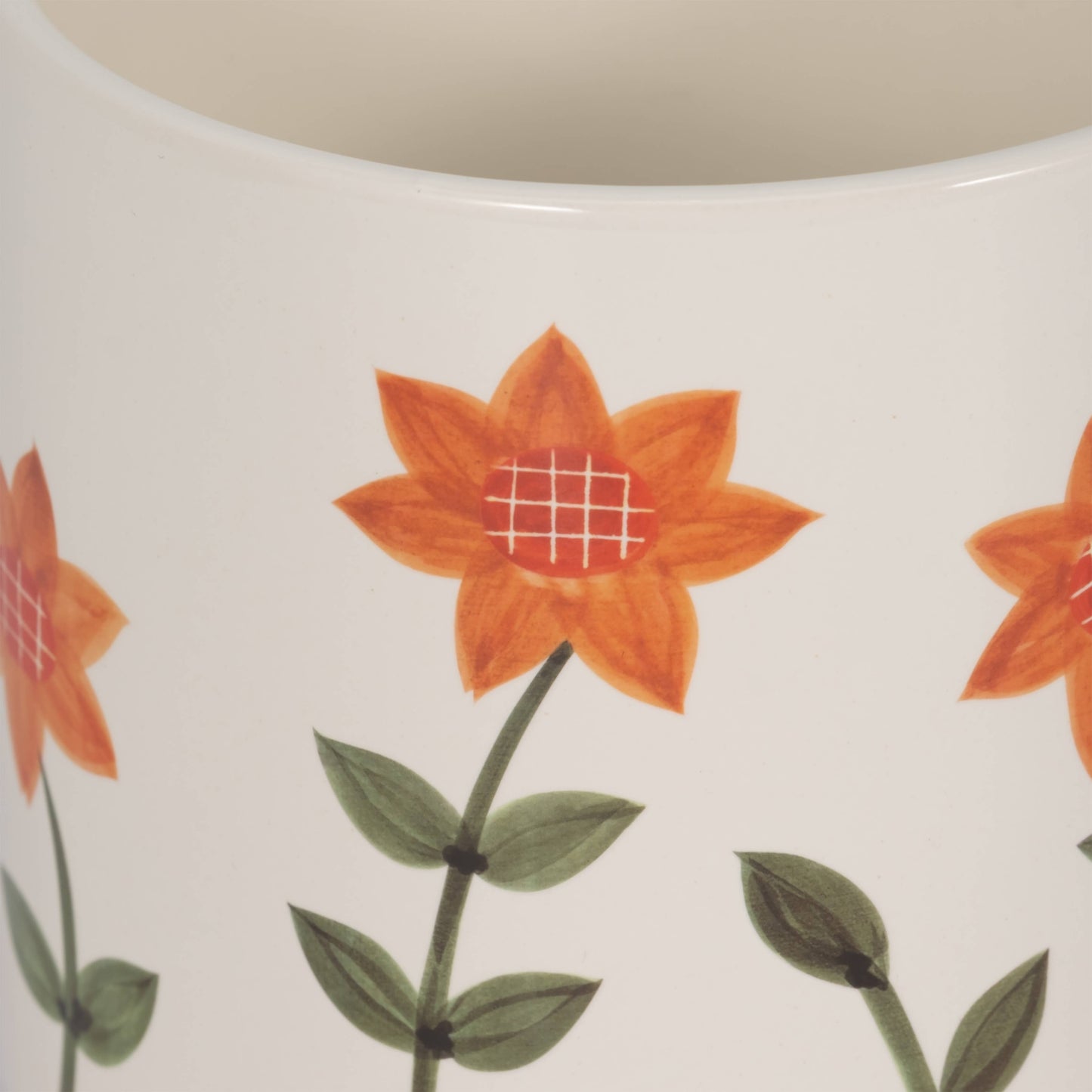 6 in. White Resin Footed Hand Painted Planter