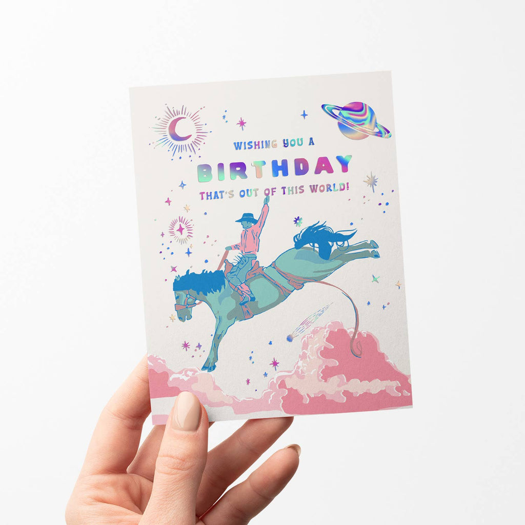 Space Cowboy Birthday Greeting Card