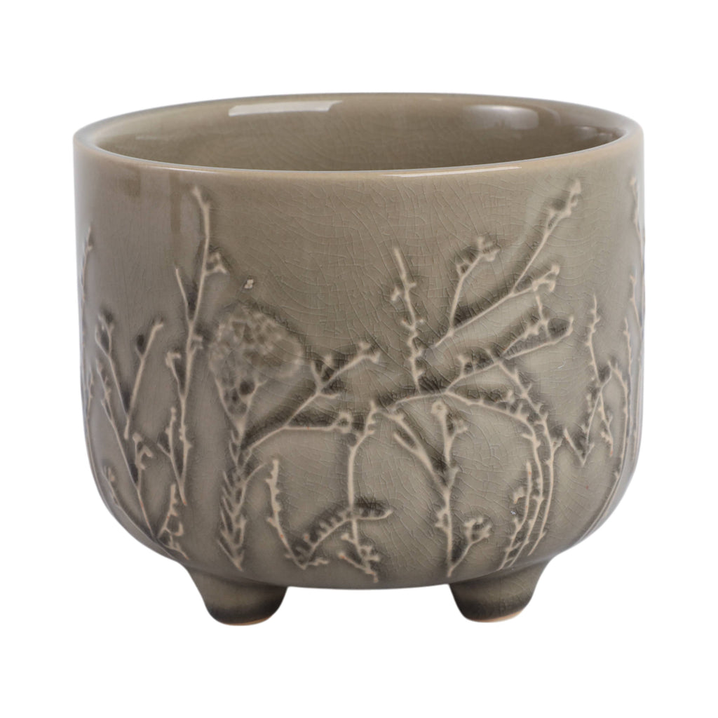 Cream Ceramic Round Raised Flowers Branches