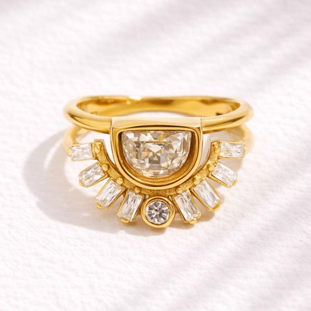 Layered Sunburst Ring - Waterproof
