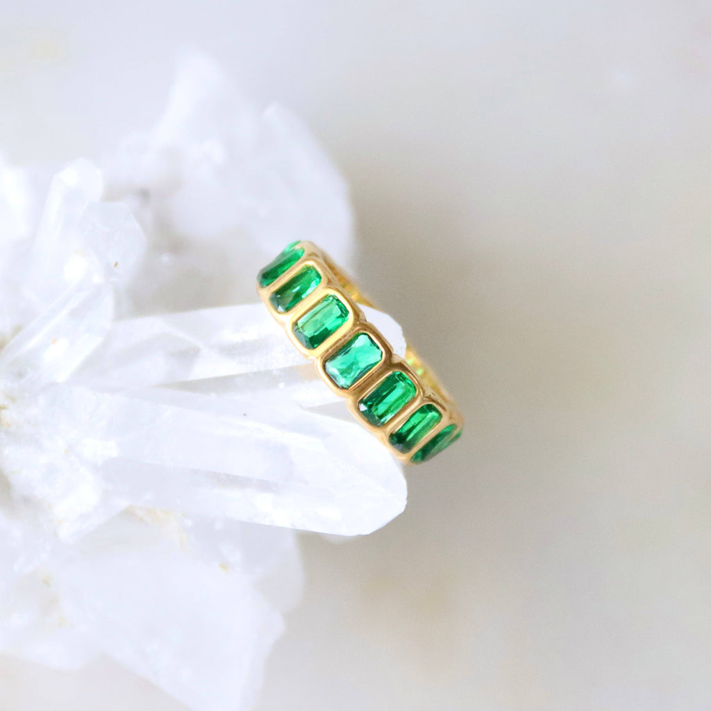 Emerald Cut Eternity Band