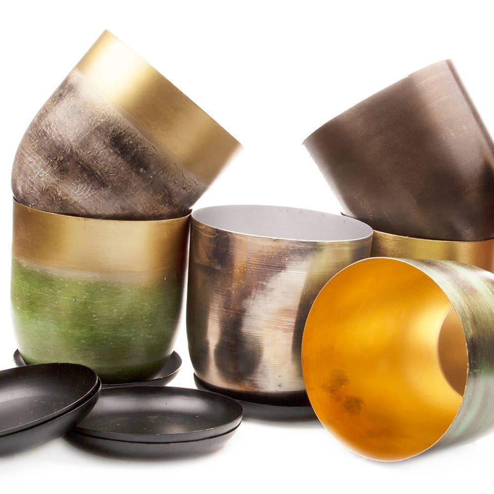 Metal Two Tone Pot - Joe Drainage 3.5-5in 8 Colors