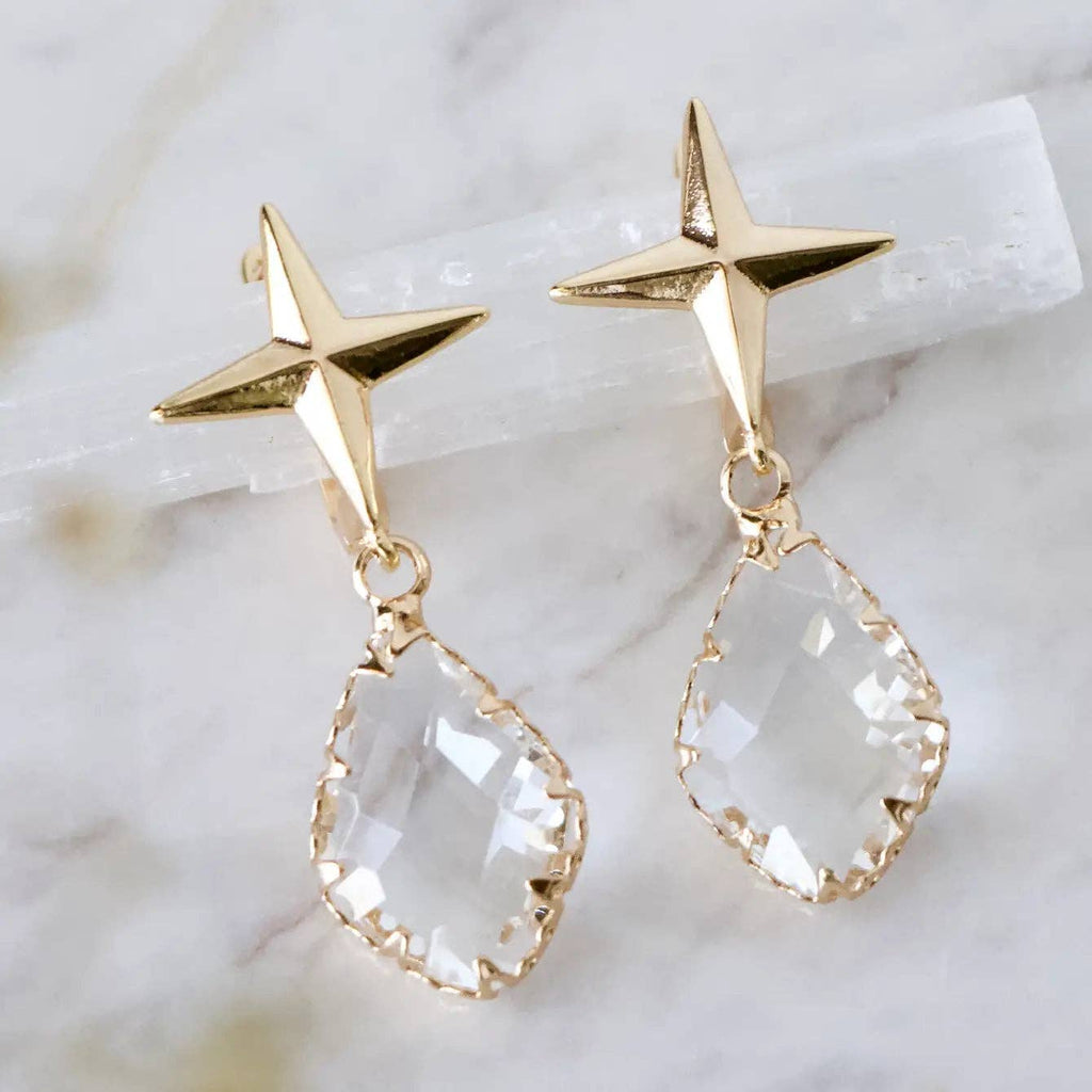 Cystal Opalite Star Earrings