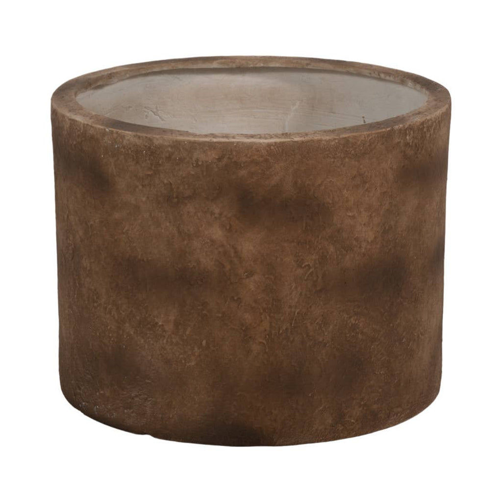 Plant Pot - Brown Ceramic Round Resin Textured Finish, 24 in