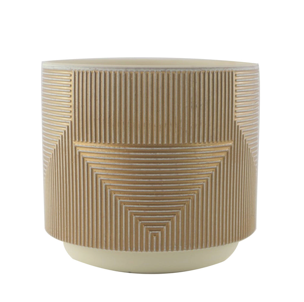METALIC GROOVES PLANTER 6.69"