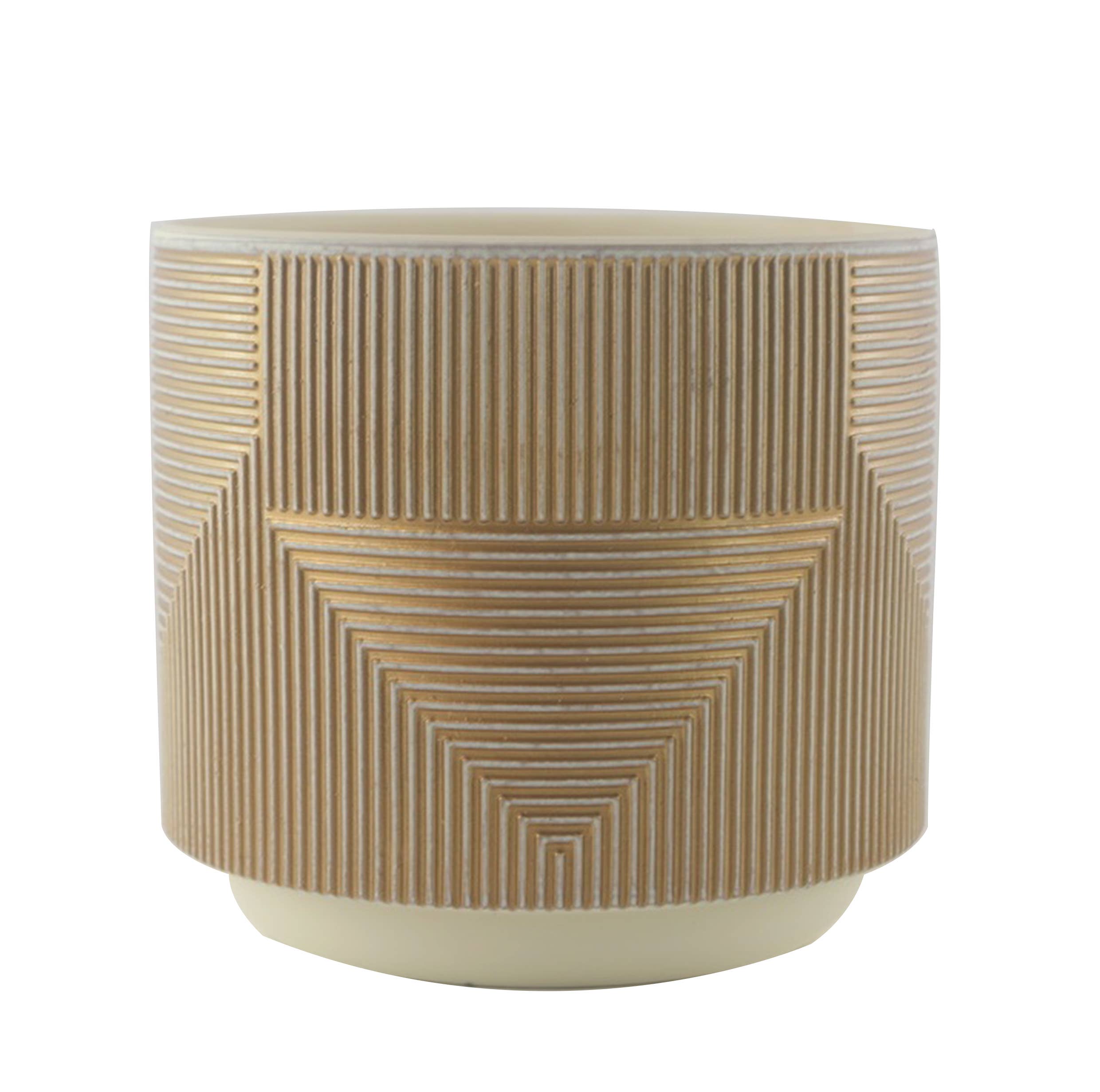 METALIC GROOVES PLANTER 6.69"