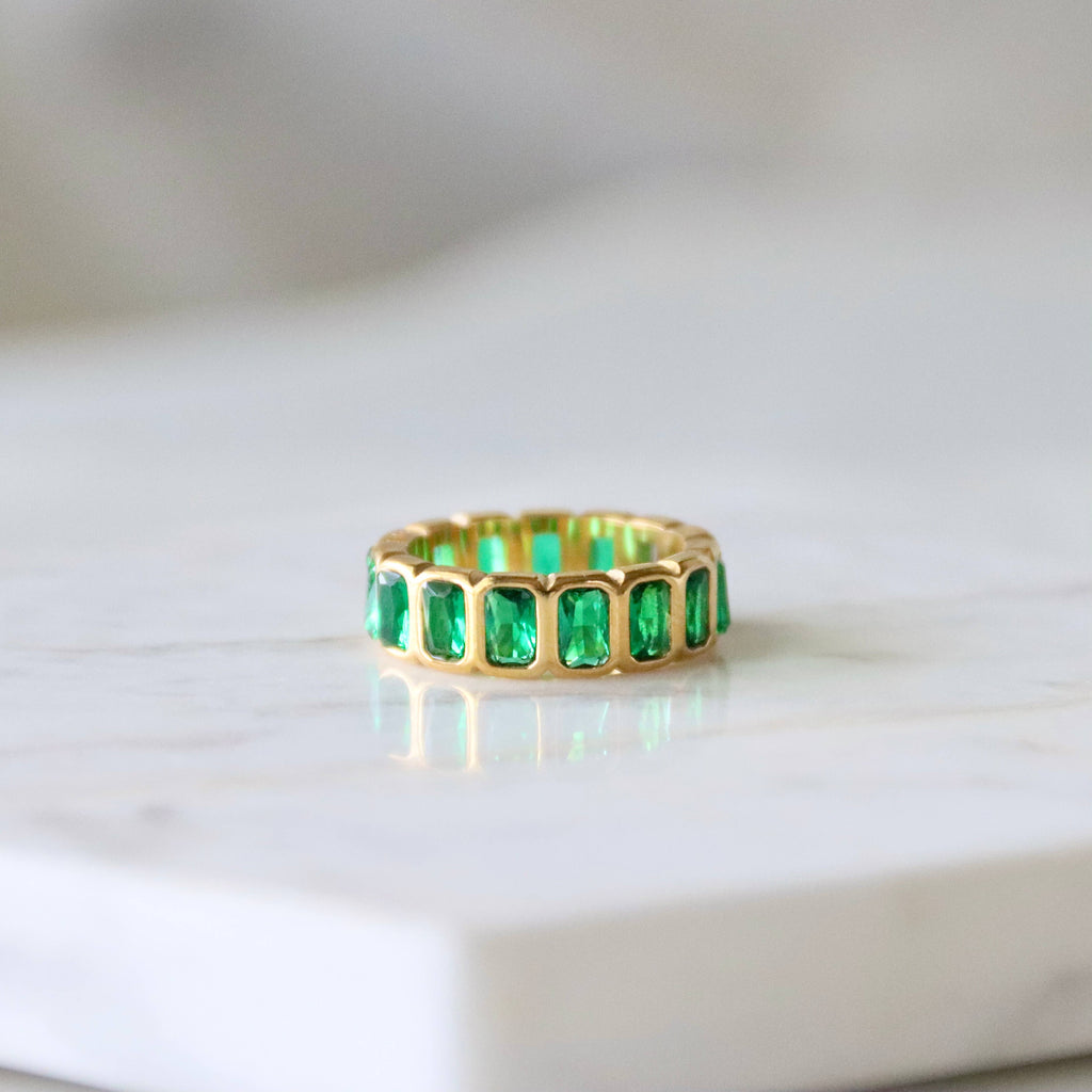 Emerald Cut Eternity Band
