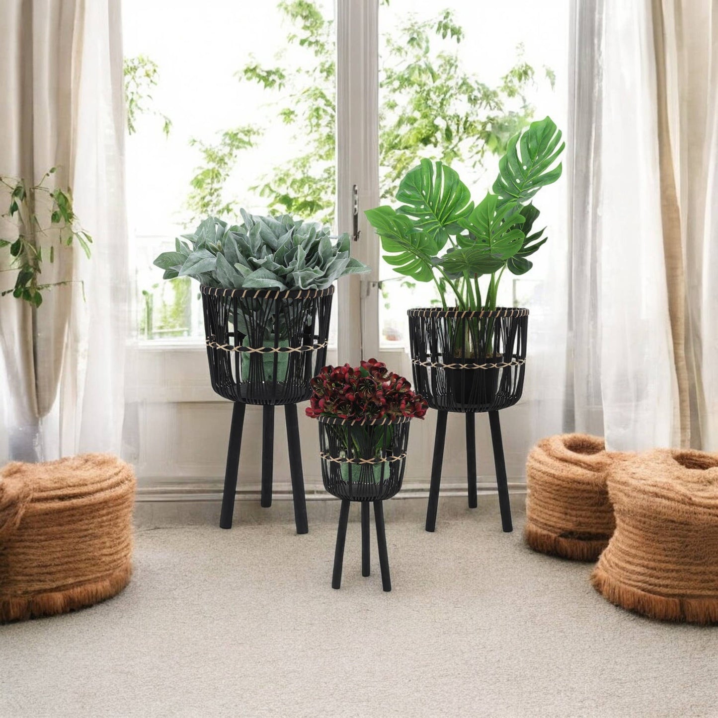 Bamboo Tripod Base Planters