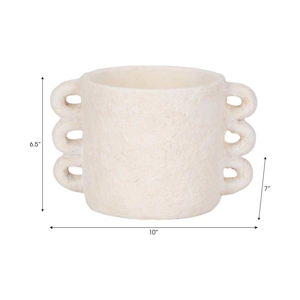 White Ceramic Round Multi-Loop Arch Handle