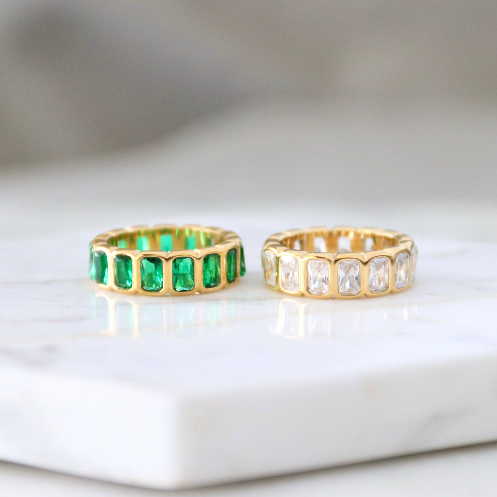 Emerald Cut Eternity Band