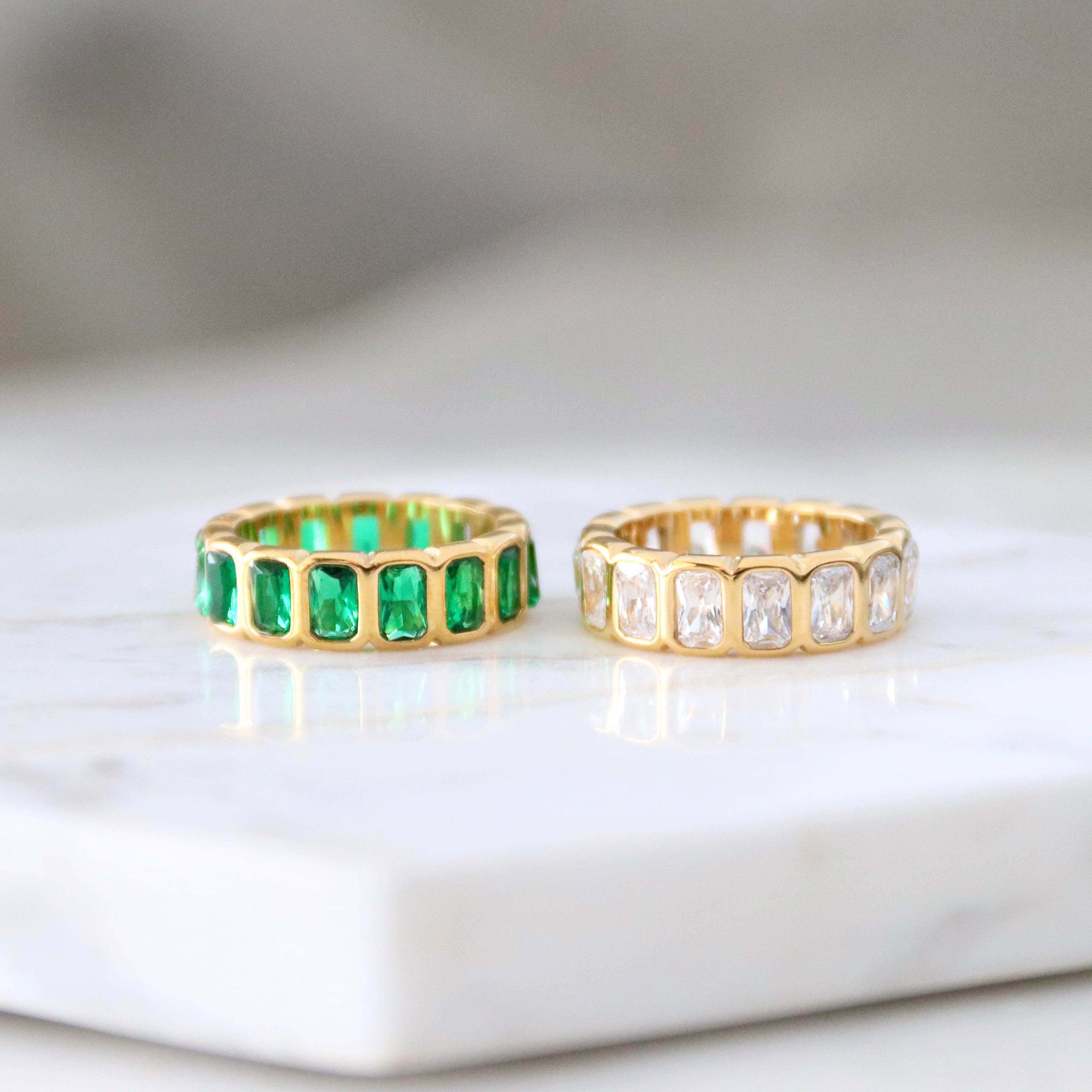 Emerald Cut Eternity Band