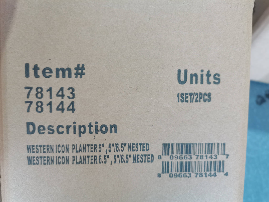 WESTERN ICON  PLANTER 6.5" , 5"/6.5" NESTED WITH 78143