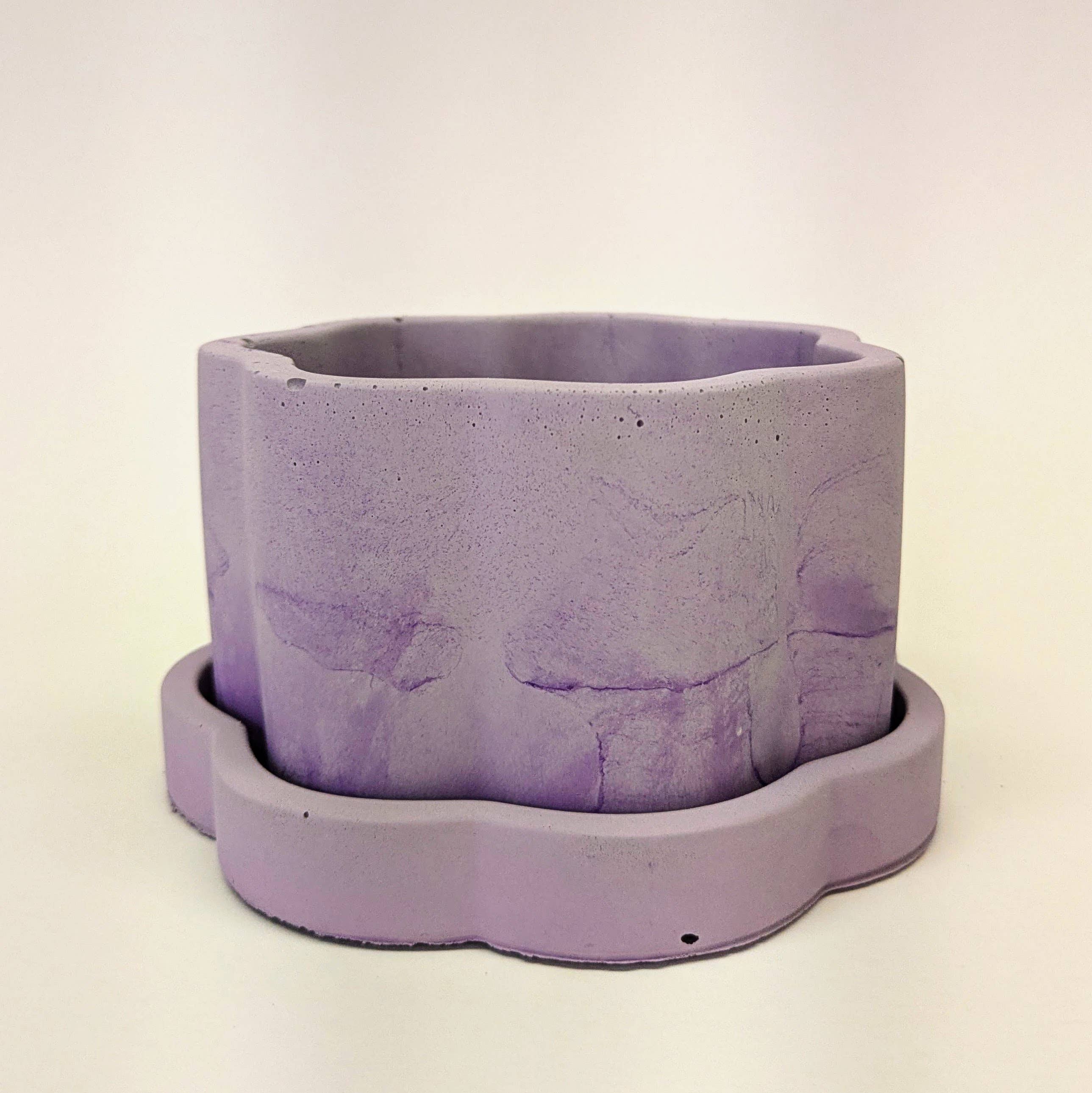 Groovy Colorful Plant Pot | 4" with Drain and Tray