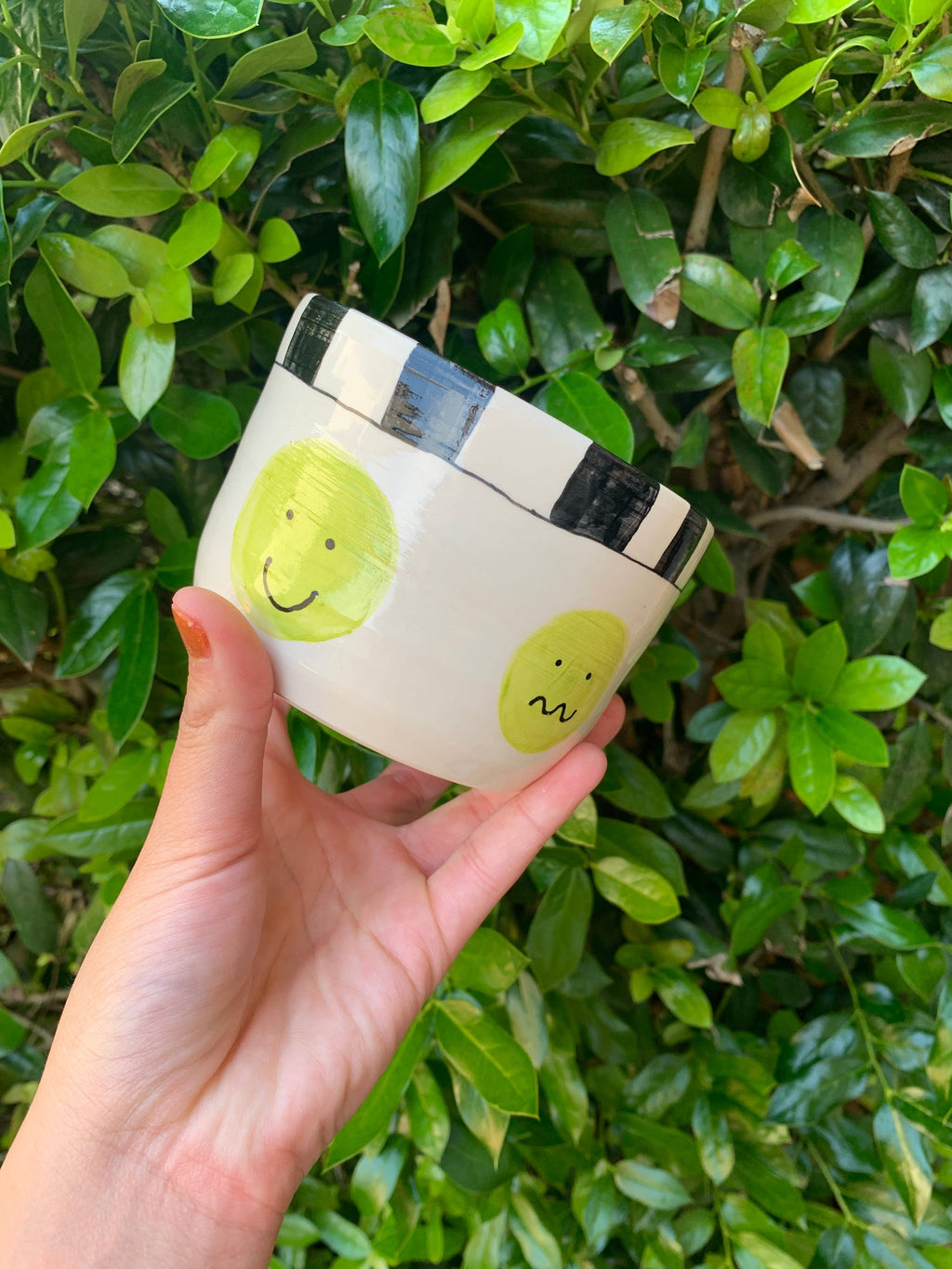Chartreuse Moody Smiley Planter 4in