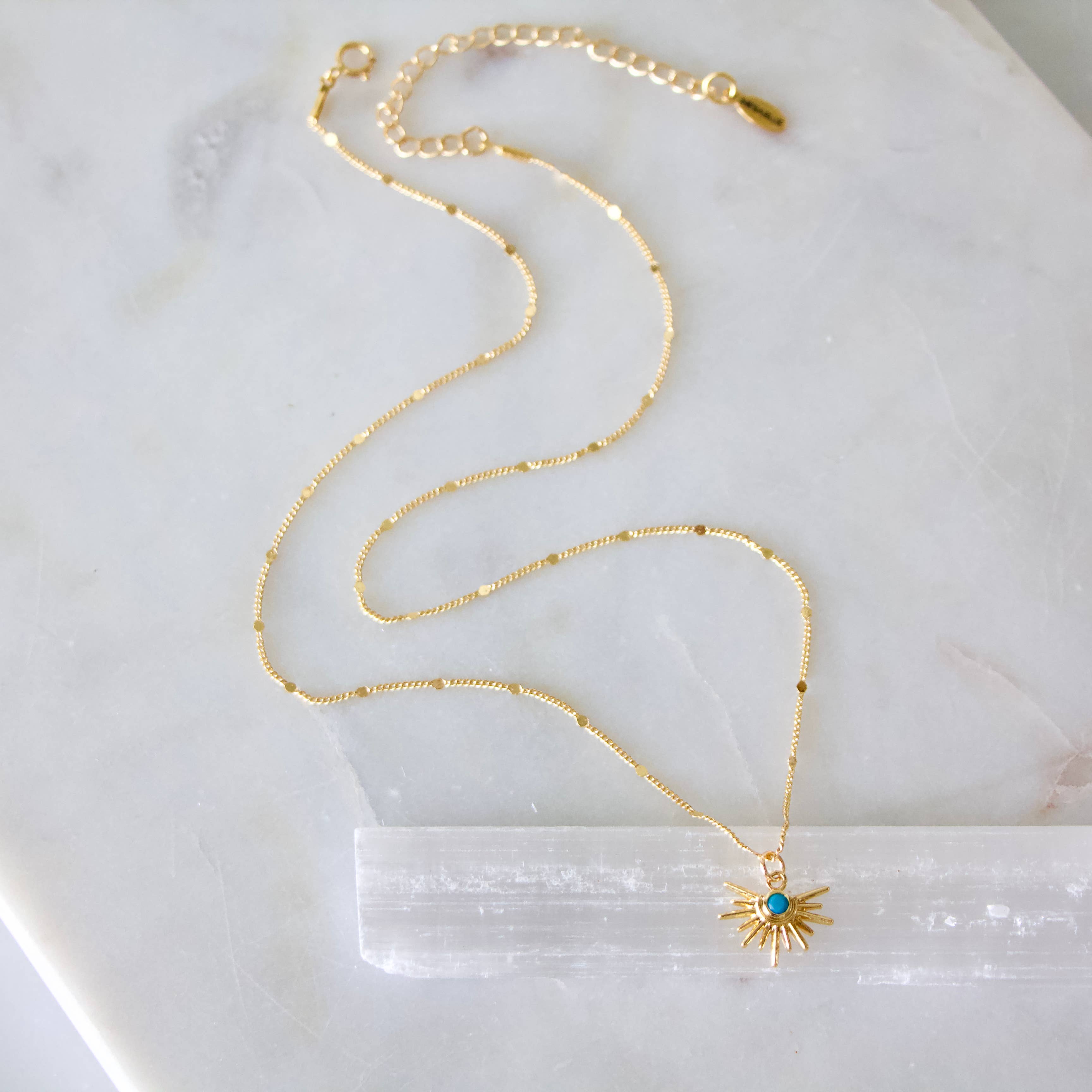 CZ or Turquoise Starburst Necklace