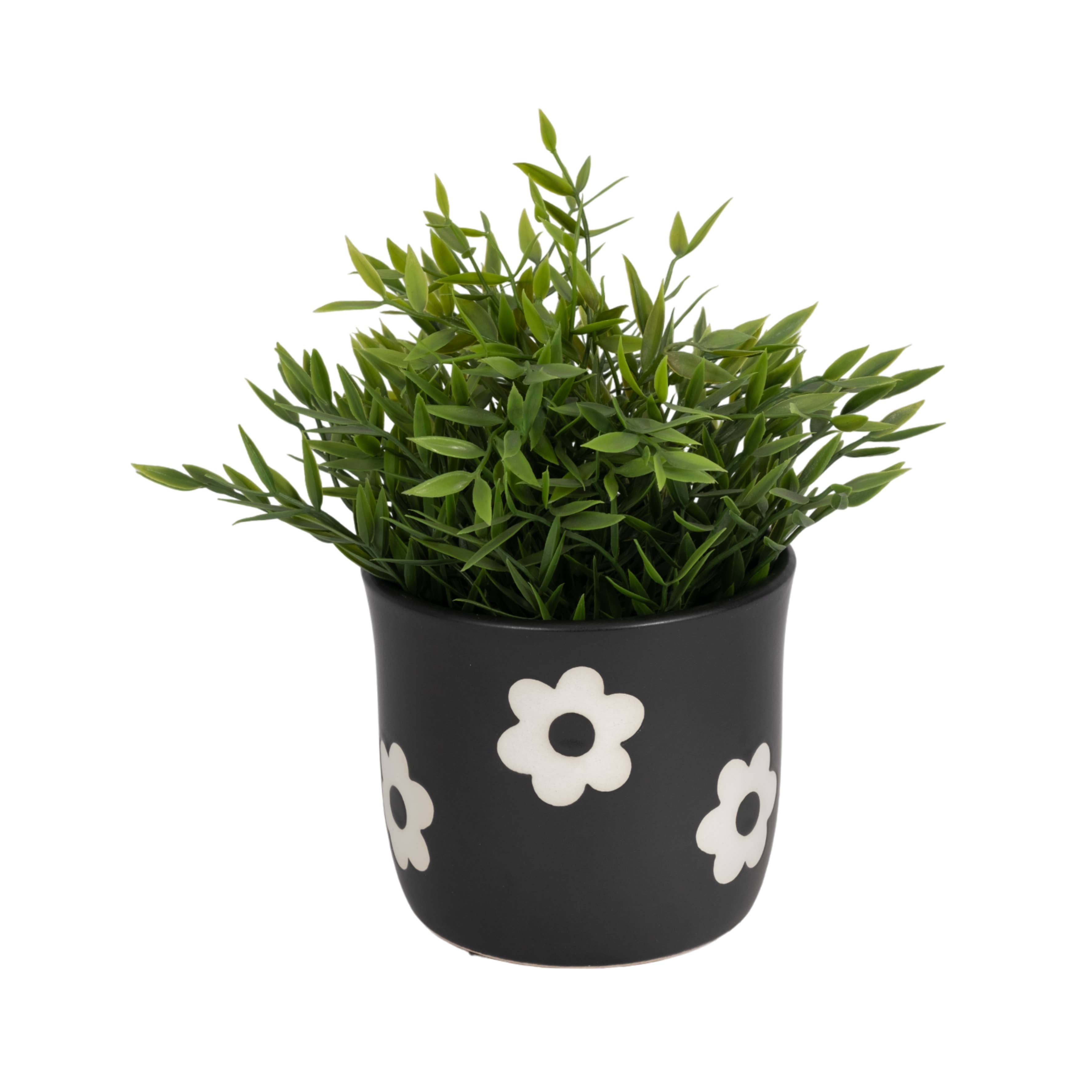 Black/White Ceramic Raised Flower Power