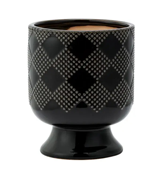 Black Checkered Pedestal Planter Item #22509