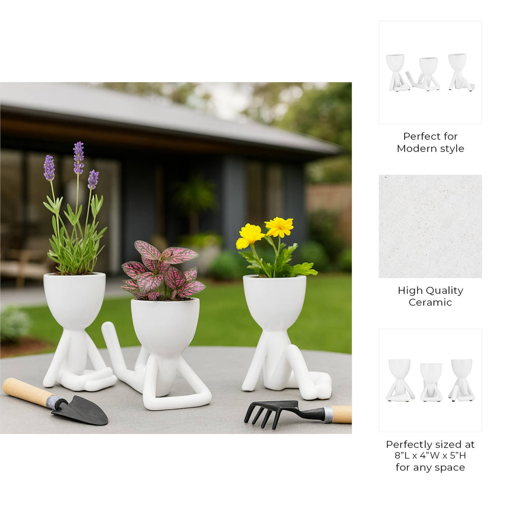White Ceramic Sitting Humans