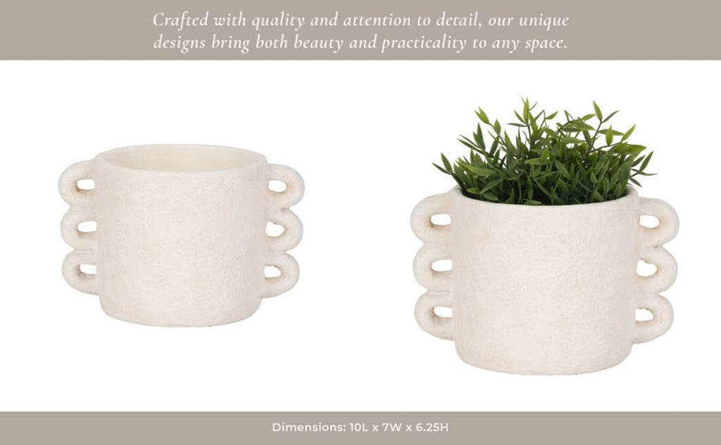 White Ceramic Round Multi-Loop Arch Handle
