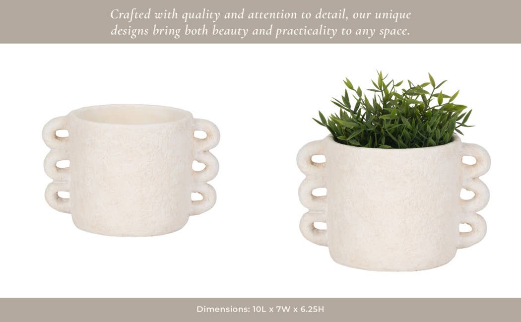 White Ceramic Round Multi-Loop Arch Handle