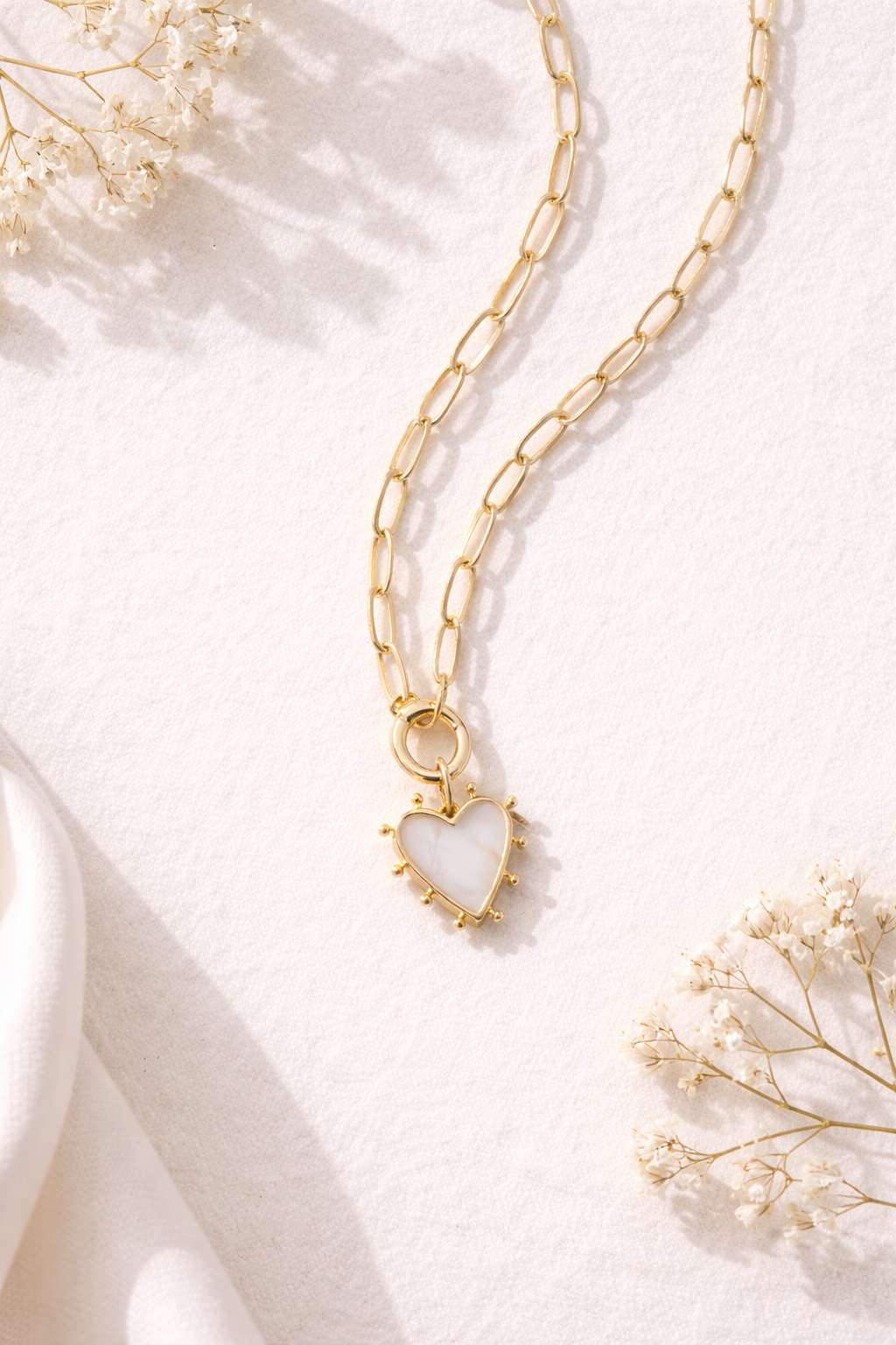 Enamel Heart Charm Necklace