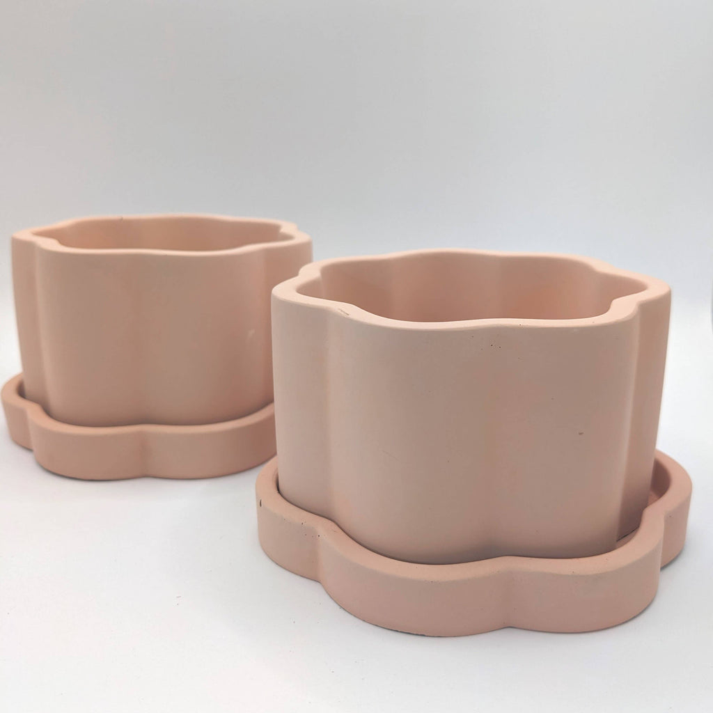 Groovy Colorful Plant Pot | 4" with Drain and Tray