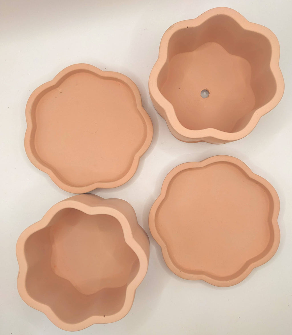 Groovy Colorful Plant Pot | 4" with Drain and Tray