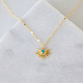 CZ or Turquoise Starburst Necklace