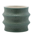 Green Sculpted Wave Planter - Modern Textured Item #22523