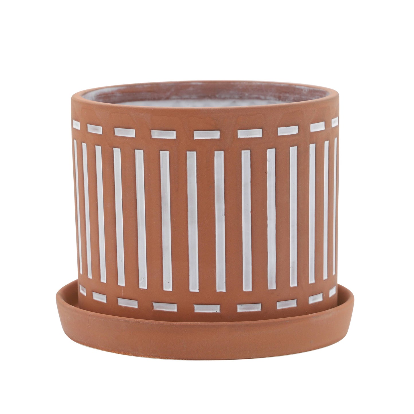 Ceramic Cutout Saucers Planters Set of 2 - Orange, 6/8 in.