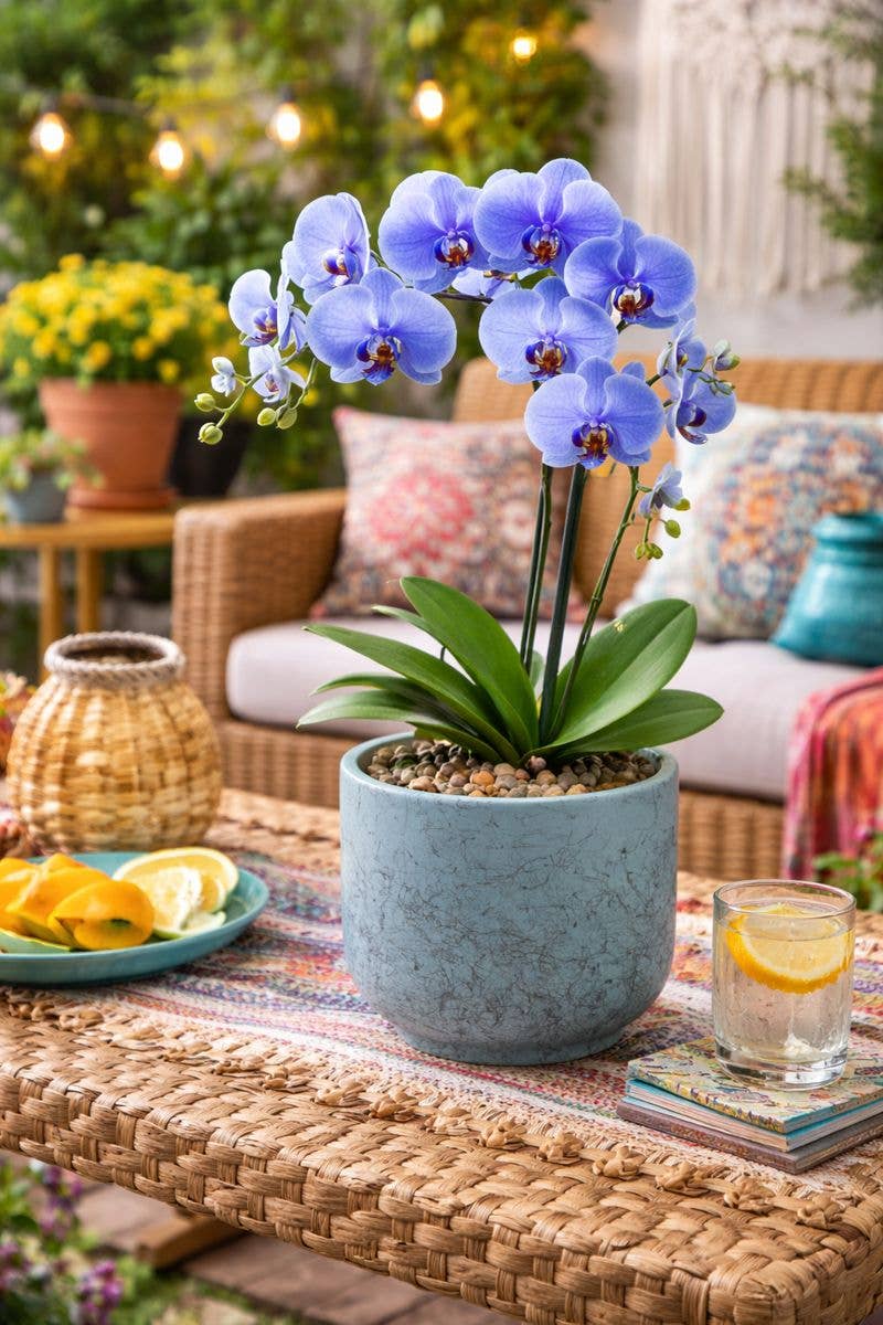 Rustic Teal Planter - Crackle   #22759