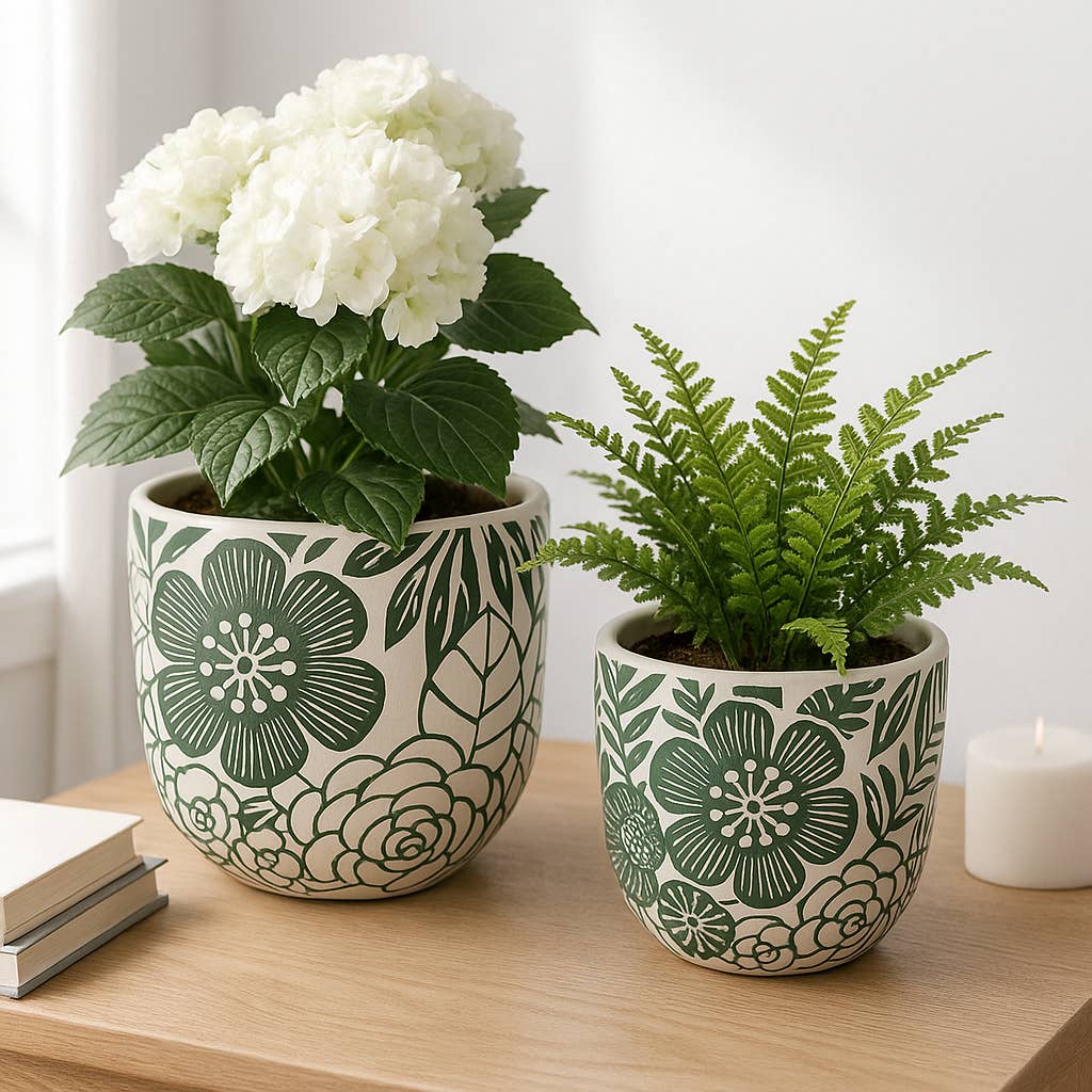 Ceramic Floral Power Planters
