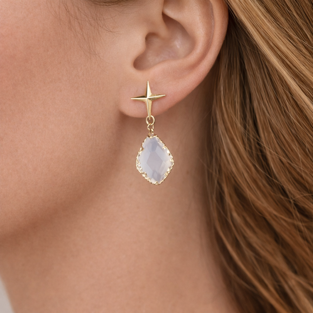 Cystal Opalite Star Earrings