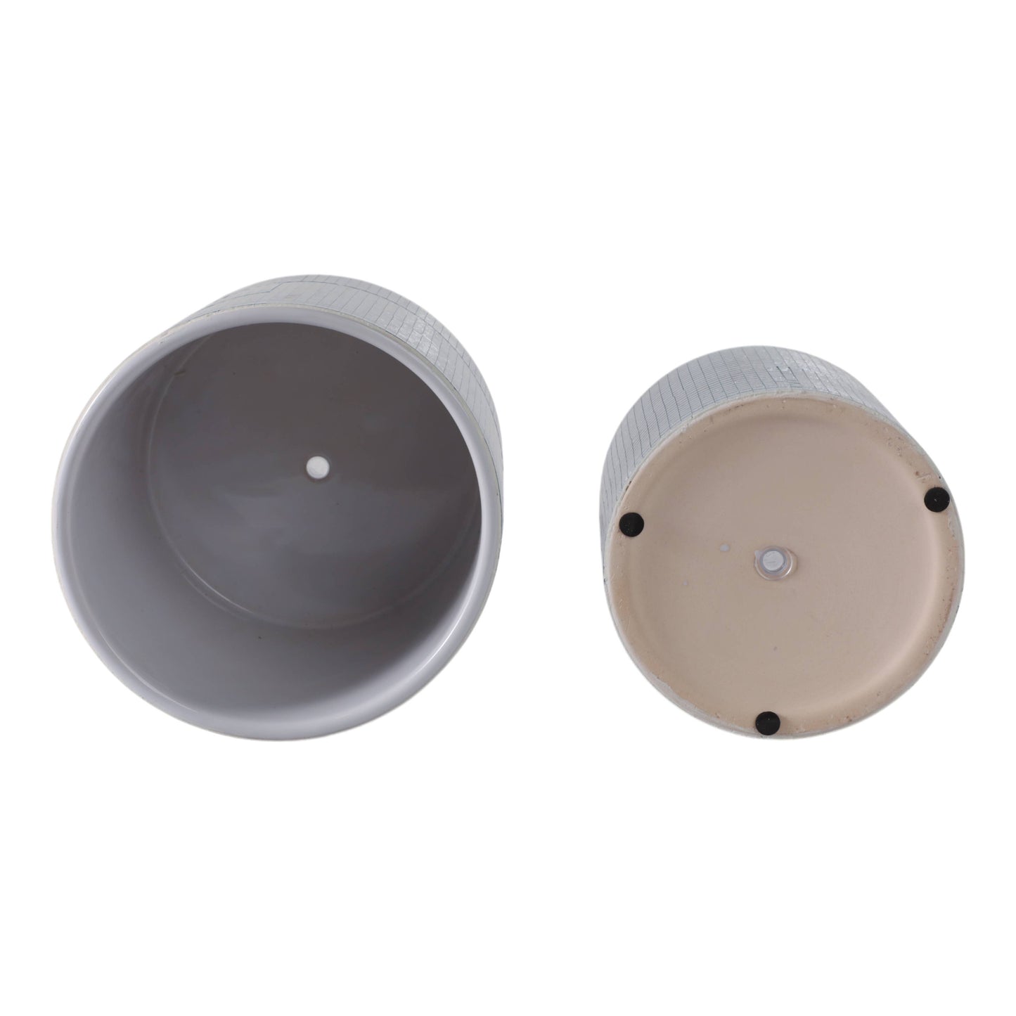 Ceramic Elegant Disco Planters  - Silver,