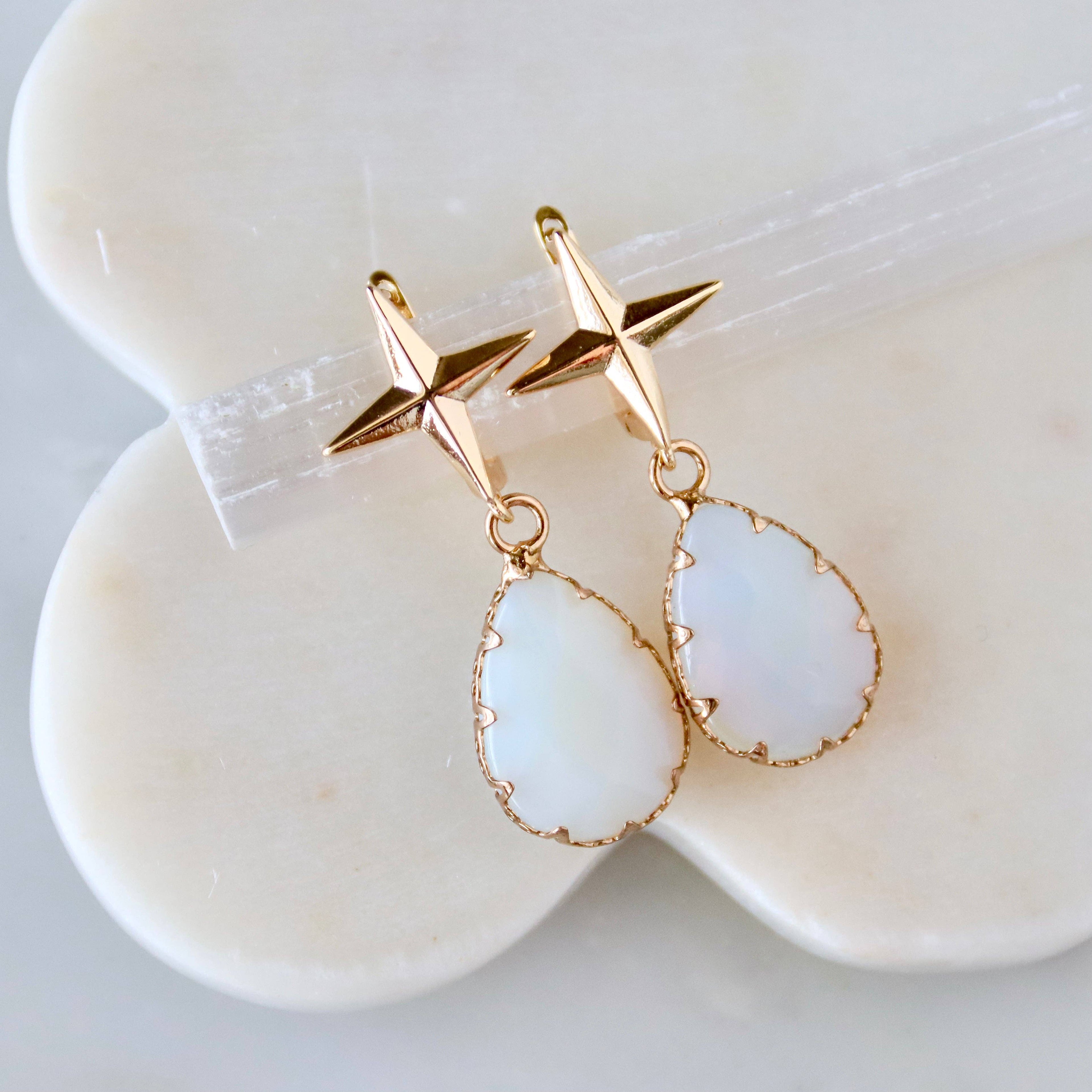 Cystal Opalite Star Earrings