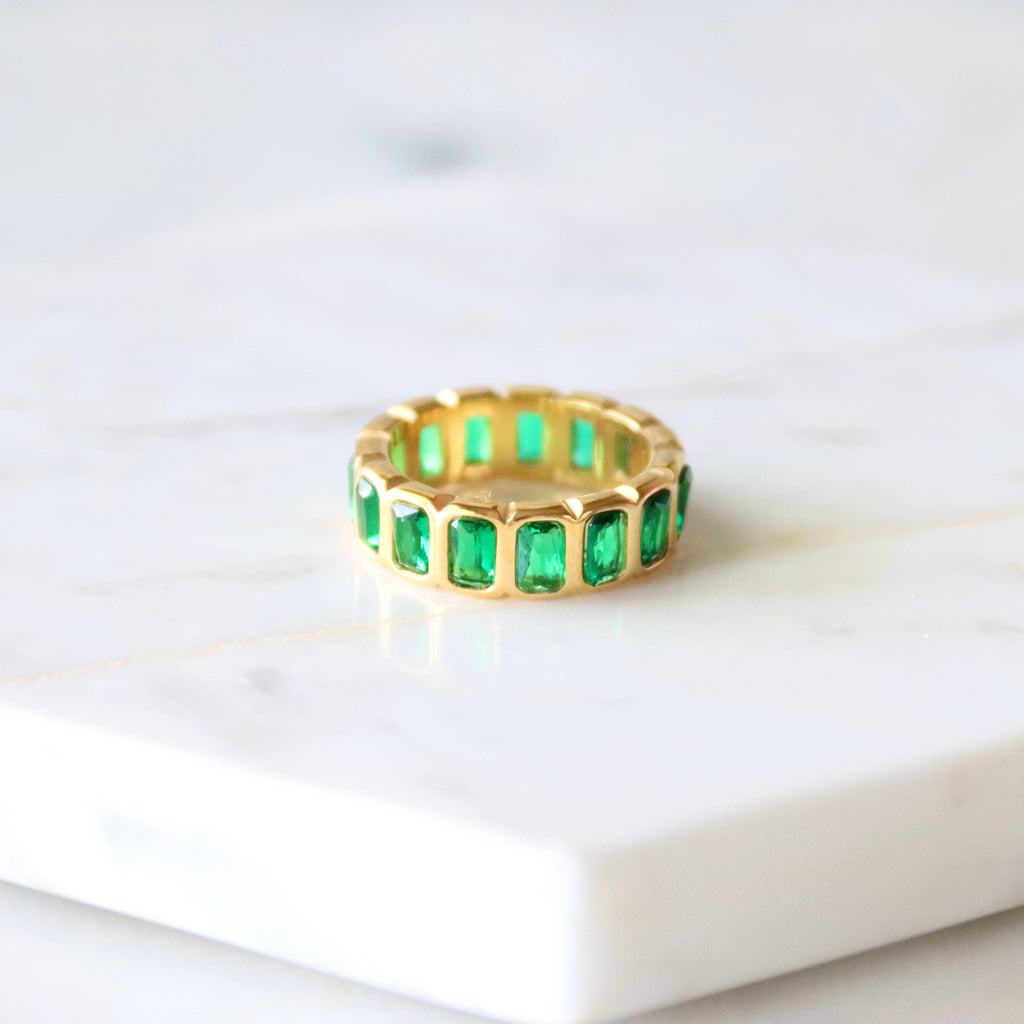 Emerald Cut Eternity Band
