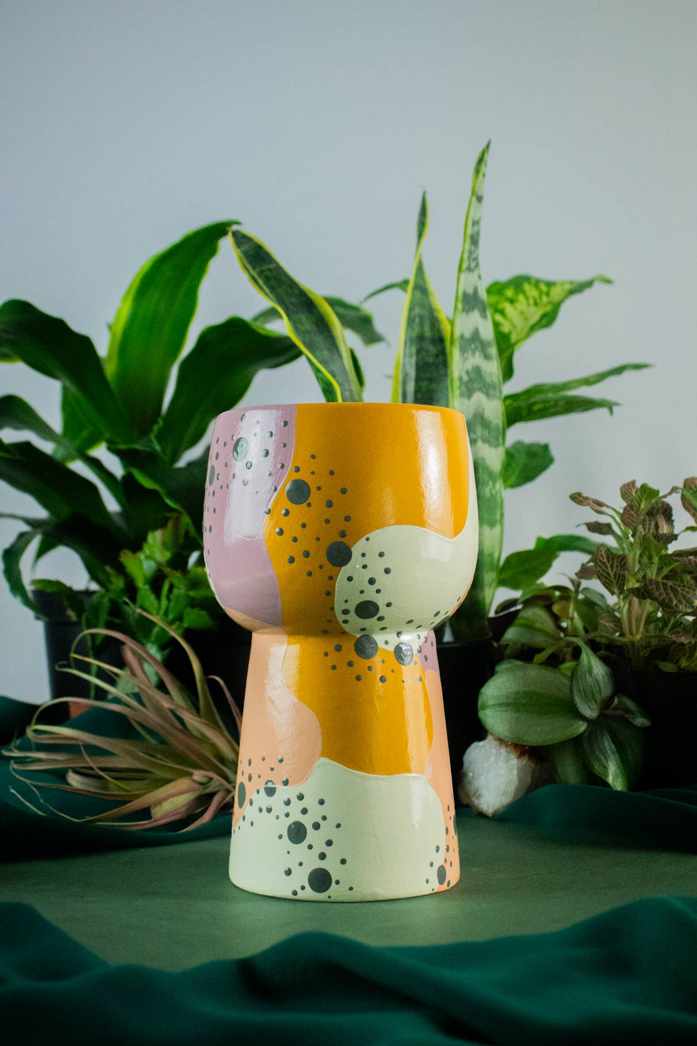 Reversible Planter Pot | Ceramic Pot | Design: Pynk & Dots